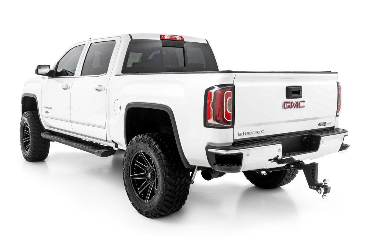 Chevrolet Silverado 3500 HD Running Boards - Rough Country - HD2 Aluminum - Black - '07-'19